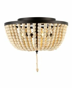 JONATHAN Y Llison Wood LED Flush Mount