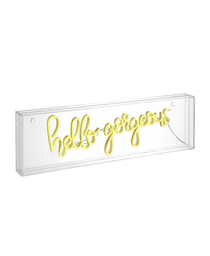 ello Gorgerous Contemporary Glam Acrylic Box USB Operated LED Neon Light JONATHAN Y Ello Gorgerous Contemporary Glam Acrylic Box USB Operated LED Neon Light -Costway Shop