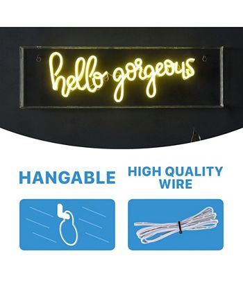 ello Gorgerous Contemporary Glam Acrylic Box USB Operated LED Neon Light JONATHAN Y Ello Gorgerous Contemporary Glam Acrylic Box USB Operated LED Neon Light -Costway Shop
