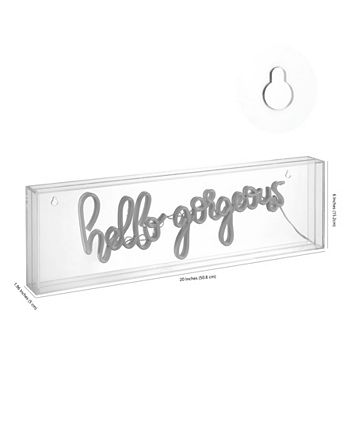 ello Gorgerous Contemporary Glam Acrylic Box USB Operated LED Neon Light JONATHAN Y Ello Gorgerous Contemporary Glam Acrylic Box USB Operated LED Neon Light -Costway Shop