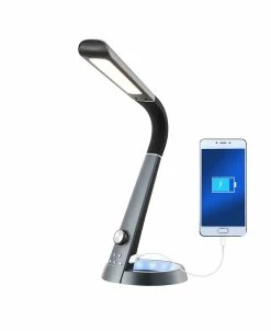 JONATHAN Y Milton Aluminum Contemporary Minimalist Adjustable Head Dimmable USB Charging LED Task Lamp