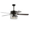 JONATHAN Y Sher 52 3-Light Industrial, Wood Led Ceiling Fan With Remote -Costway Shop 19018477 fpx