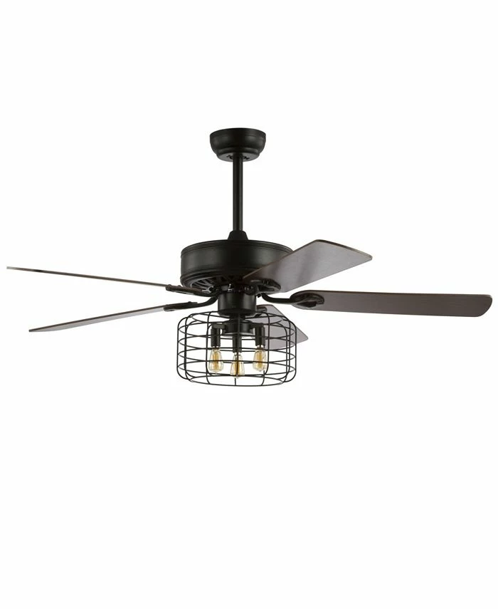 JONATHAN Y Sher 52 3-Light Industrial, Wood Led Ceiling Fan With Remote 3 JONATHAN Y Sher 52 3-Light Industrial, Wood Led Ceiling Fan With Remote