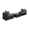 Westin Furniture 3 Piece Outdoor Patio Armless Sofa Conversation Bistro Set With Coffee Table -Costway Shop 19019560 fpx