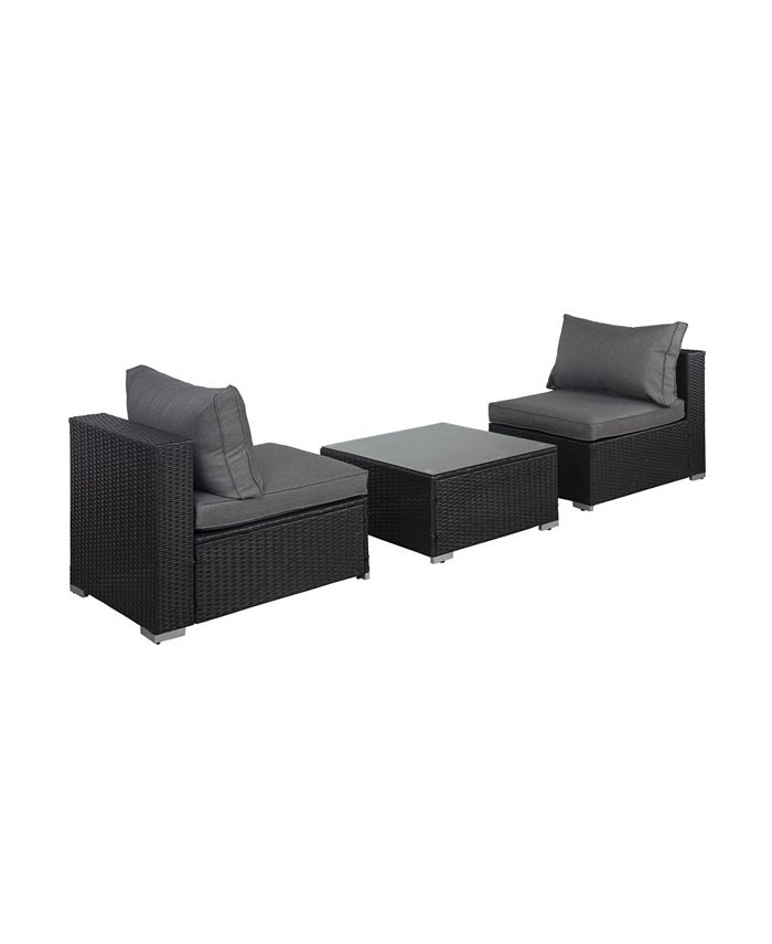 3 Piece Outdoor Patio Armless Sofa Conversation Bistro Set With Coffee Table Westin Furniture 3 Piece Outdoor Patio Armless Sofa Conversation Bistro Set With Coffee Table -Costway Shop