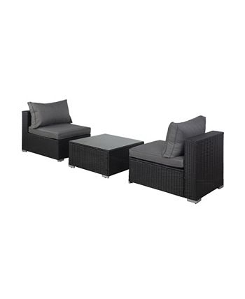 3 Piece Outdoor Patio Armless Sofa Conversation Bistro Set With Coffee Table Westin Furniture 3 Piece Outdoor Patio Armless Sofa Conversation Bistro Set With Coffee Table -Costway Shop