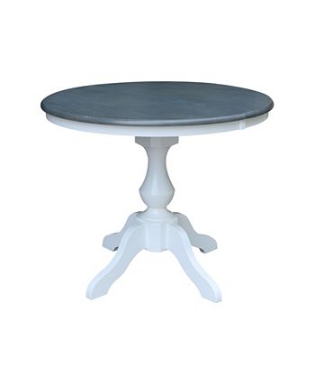 36 Round Extension Dining Table With 2 Madrid Ladderback Chairs, 3 Piece Dining Set International Concepts 36 Round Extension Dining Table With 2 Madrid Ladderback Chairs, 3 Piece Dining Set -Costway Shop