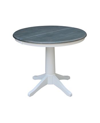 36 Round Extension Dining Table With 2 Madrid Ladderback Chairs, 3 Piece Dining Set International Concepts 36 Round Extension Dining Table With 2 Madrid Ladderback Chairs, 3 Piece Dining Set -Costway Shop