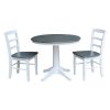 International Concepts 36 Round Extension Dining Table With 2 Madrid Ladderback Chairs, 3 Piece Dining Set -Costway Shop 19246787 fpx