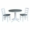 International Concepts 36 Round Extension Dining Table With 2 Madrid Ladderback Chairs, 3 Piece Dining Set 1 International Concepts 36 Round Extension Dining Table With 2 Madrid Ladderback Chairs, 3 Piece Dining Set -Costway Shop 19246787 fpx