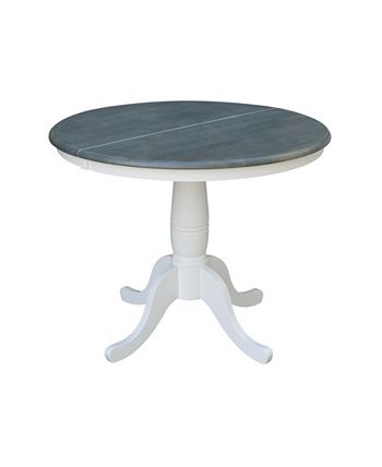 36 Round Extension Dining Table With 2 Madrid Ladderback Chairs, 3 Piece Dining Set International Concepts 36 Round Extension Dining Table With 2 Madrid Ladderback Chairs, 3 Piece Dining Set -Costway Shop