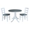 International Concepts 36 Round Extension Dining Table With 2 Madrid Ladderback Chairs, 3 Piece Dining Set -Costway Shop 19246793 fpx