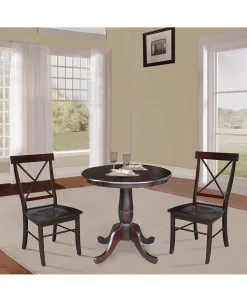 International Concepts 30 Round Top Pedestal Dining Table With 2 X-Back Chairs, 3 Piece Dining Set 10 International Concepts 30 Round Top Pedestal Dining Table With 2 X-Back Chairs, 3 Piece Dining Set -Costway Shop 19246868 fpx