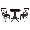International Concepts 30 Round Top Pedestal Dining Table With 2 X-Back Chairs, 3 Piece Dining Set 1 International Concepts 30 Round Top Pedestal Dining Table With 2 X-Back Chairs, 3 Piece Dining Set -Costway Shop 19246869 fpx