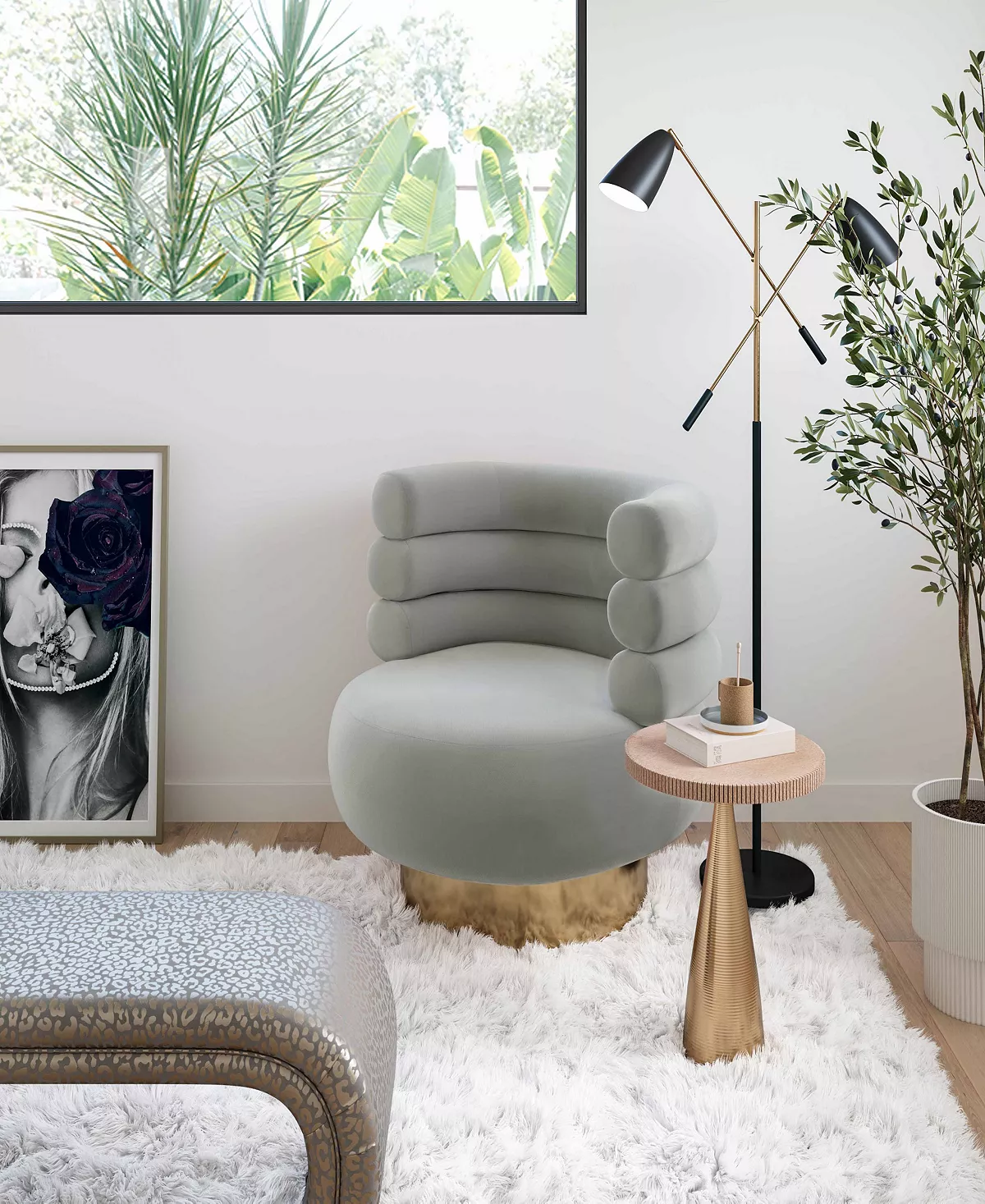 Naomi Swivel Chair TOV Furniture Naomi Swivel Chair -Costway Shop