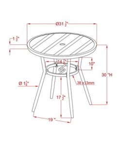 Furniture Of America Capitola Round Patio Bistro Table 8 Furniture Of America Capitola Round Patio Bistro Table -Costway Shop 19484333 fpx