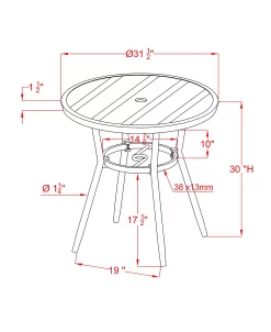 Furniture Of America Capitola Round Patio Bistro Table 9 Furniture Of America Capitola Round Patio Bistro Table -Costway Shop 19484333 fpx