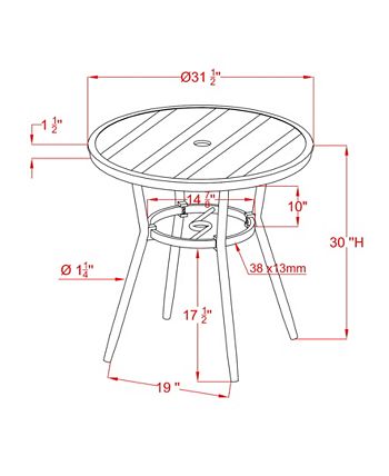 Capitola Round Patio Bistro Table Furniture Of America Capitola Round Patio Bistro Table -Costway Shop