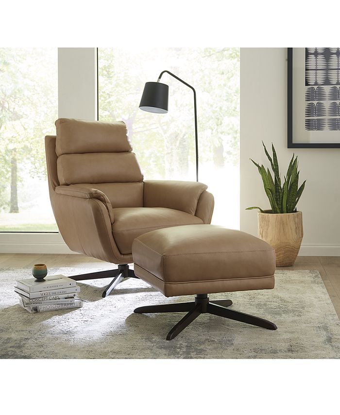 CLOSEOUT! Jarence 36 Leather Chair & Ottoman, Created For Macy's Furniture CLOSEOUT! Jarence 36 Leather Chair & Ottoman, Created For Macy's -Costway Shop