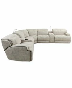 Furniture Sebaston 7-Pc. Fabric Sectional With 2 Power Motion Recliners And 2 USB Consoles, Created For Macy's -Costway Shop 19916003 fpx