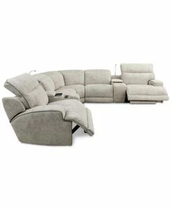 Furniture Sebaston 7-Pc. Fabric Sectional With 2 Power Motion Recliners And 2 USB Consoles, Created For Macy's -Costway Shop 19916004 fpx