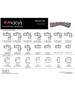 Furniture Sebaston 7-Pc. Fabric Sectional With 2 Power Motion Recliners And 2 USB Consoles, Created For Macy's -Costway Shop 20212616 fpx