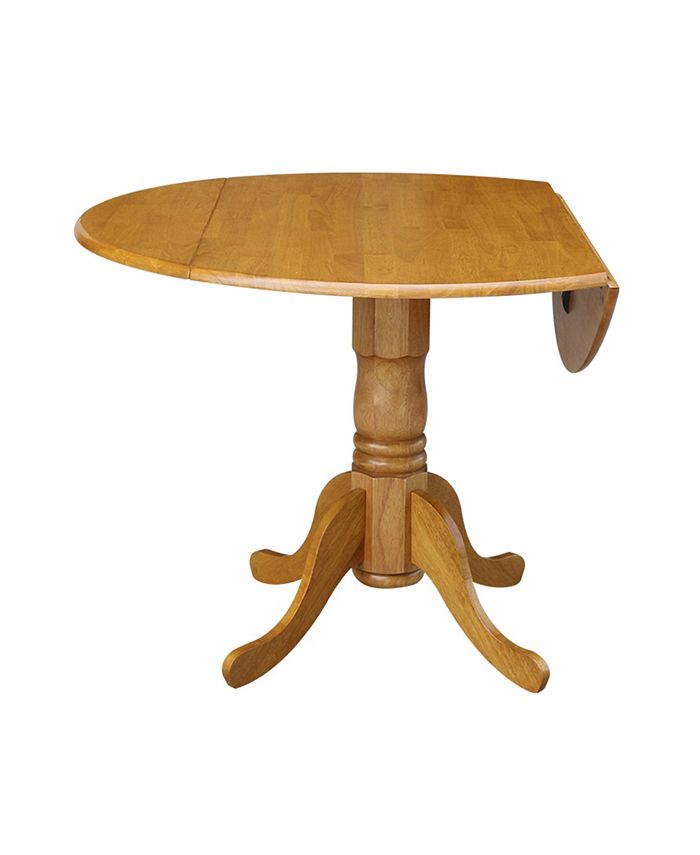 42 Dual Drop Leaf Table With 4 Ladder Back Dining Chairs - 5 Piece Dining Set International Concepts 42 Dual Drop Leaf Table With 4 Ladder Back Dining Chairs - 5 Piece Dining Set -Costway Shop