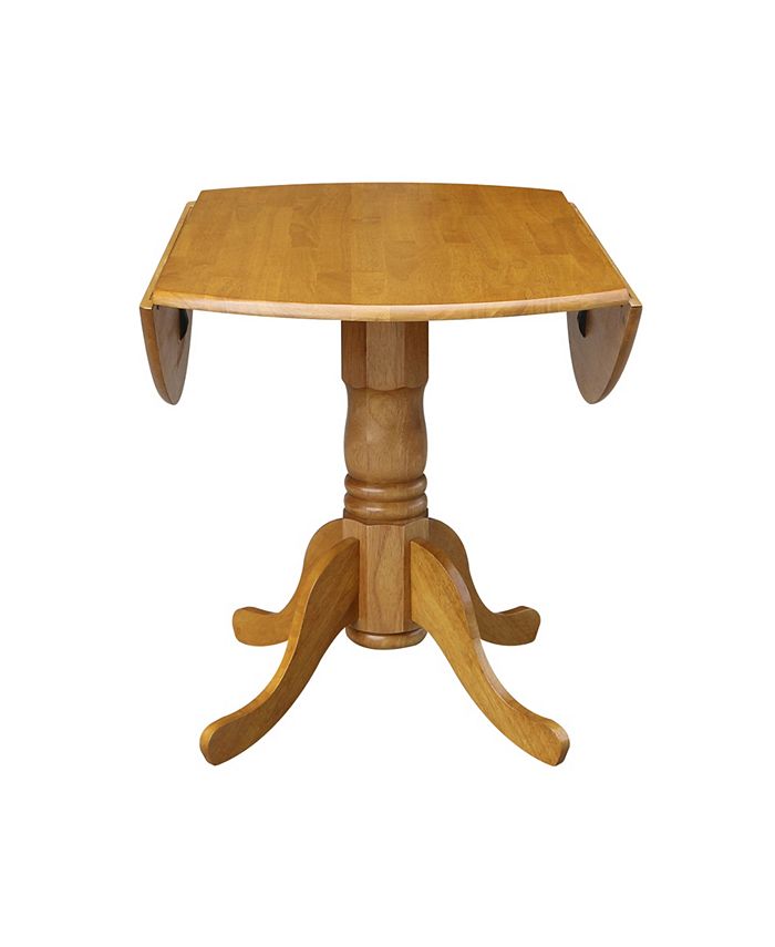 42 Dual Drop Leaf Table With 4 Ladder Back Dining Chairs - 5 Piece Dining Set International Concepts 42 Dual Drop Leaf Table With 4 Ladder Back Dining Chairs - 5 Piece Dining Set -Costway Shop