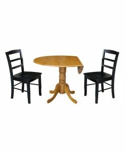International Concepts 42 Dual Drop Leaf Table With 2 Ladder Back Dining Chairs - 3 Piece Dining Set 11 International Concepts 42 Dual Drop Leaf Table With 2 Ladder Back Dining Chairs - 3 Piece Dining Set -Costway Shop 20246255 fpx