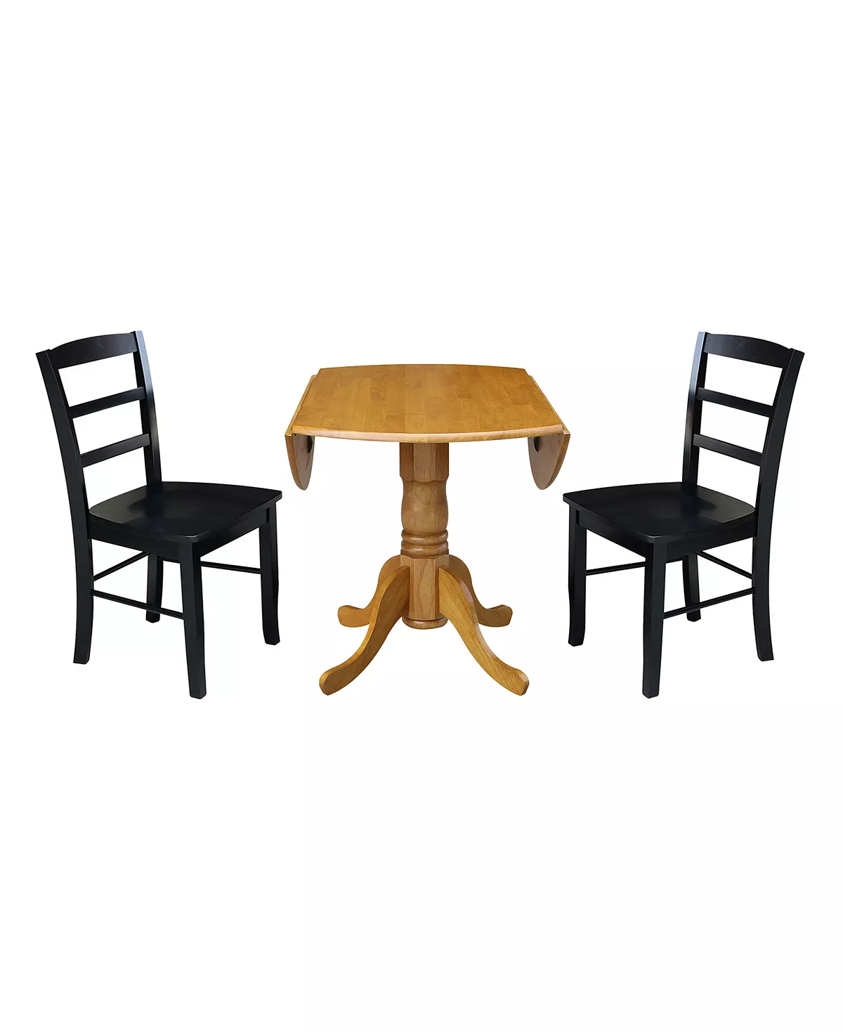 International Concepts 42 Dual Drop Leaf Table With 2 Ladder Back Dining Chairs - 3 Piece Dining Set 7 International Concepts 42 Dual Drop Leaf Table With 2 Ladder Back Dining Chairs - 3 Piece Dining Set - Image 5