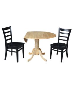 International Concepts 42 Dual Drop Leaf Table With 2 Ladder Back Dining Chairs - 3 Piece Dining Set -Costway Shop 20246358 fpx