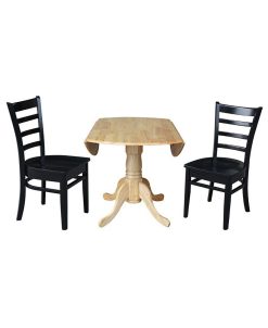 International Concepts 42 Dual Drop Leaf Table With 2 Ladder Back Dining Chairs - 3 Piece Dining Set -Costway Shop 20246359 fpx