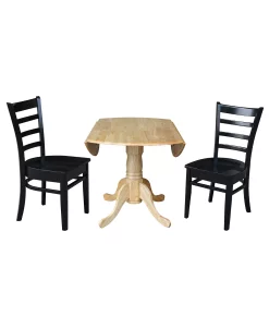 International Concepts 42 Dual Drop Leaf Table With 2 Ladder Back Dining Chairs - 3 Piece Dining Set -Costway Shop 20246359 fpx