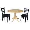International Concepts 42 Dual Drop Leaf Table With 2 Ladder Back Dining Chairs - 3 Piece Dining Set -Costway Shop 20246360 fpx