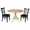 International Concepts 42 Dual Drop Leaf Table With 2 Ladder Back Dining Chairs - 3 Piece Dining Set -Costway Shop 20246360 fpx