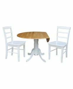 International Concepts 42 Dual Drop Leaf Table With 2 Ladder Back Dining Chairs - 3 Piece Dining Set -Costway Shop 20246363 fpx