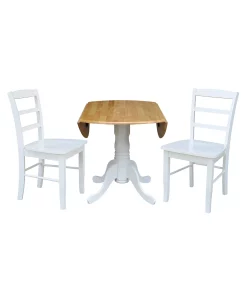 International Concepts 42 Dual Drop Leaf Table With 2 Ladder Back Dining Chairs - 3 Piece Dining Set -Costway Shop 20246364 fpx