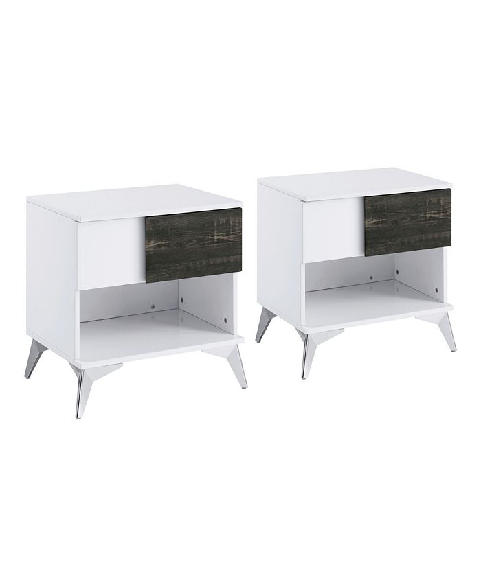Kasic Storage End Table, Set Of 2 Furniture Of America Kasic Storage End Table, Set Of 2 -Costway Shop