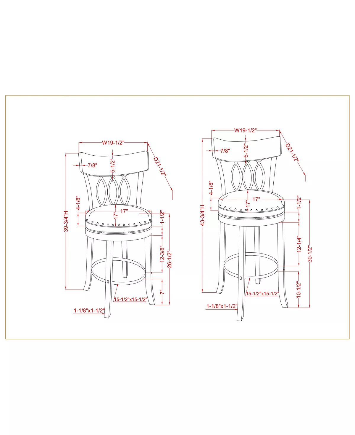 Furniture Of America Lilip Nail Head Trim Bar Chair, Set Of 2 5 Furniture Of America Lilip Nail Head Trim Bar Chair, Set Of 2 - Image 3