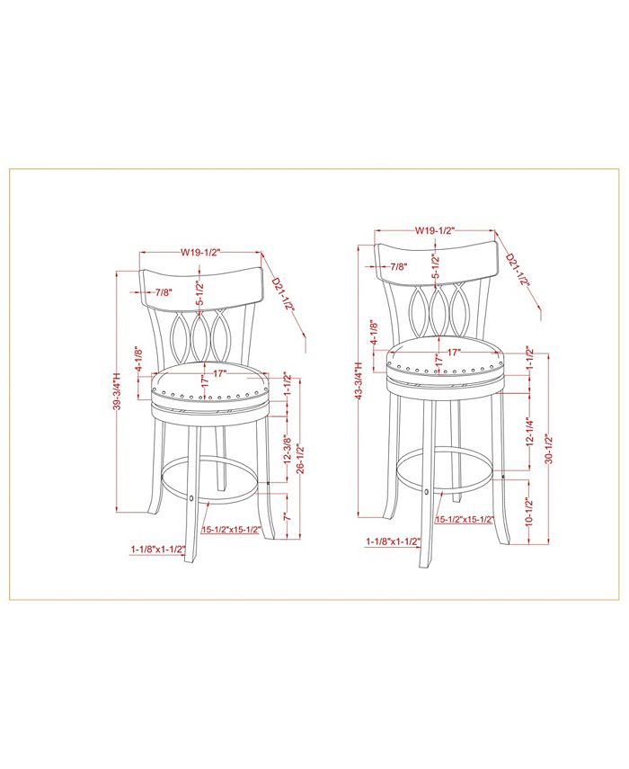 Lilip Nail Head Trim Bar Chair, Set Of 2 Furniture Of America Lilip Nail Head Trim Bar Chair, Set Of 2 -Costway Shop