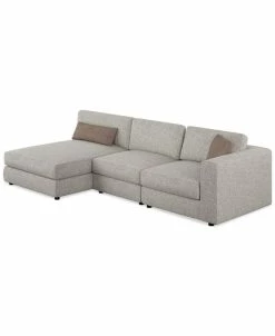 Drew & Jonathan Home 3-Pc. Fabric Sectional With Chaise, Created For Macy's