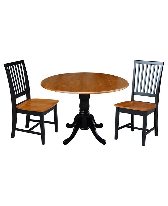 42 Dual Drop Leaf Dining Table With 2 Slat Back Chairs, 3 Piece Dining Set International Concepts 42 Dual Drop Leaf Dining Table With 2 Slat Back Chairs, 3 Piece Dining Set -Costway Shop