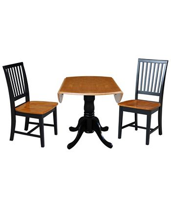 42 Dual Drop Leaf Dining Table With 2 Slat Back Chairs, 3 Piece Dining Set International Concepts 42 Dual Drop Leaf Dining Table With 2 Slat Back Chairs, 3 Piece Dining Set -Costway Shop