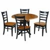 International Concepts 42 Dual Drop Leaf Dining Table With 4 Ladderback Chairs, 5 Piece Dining Set 2 International Concepts 42 Dual Drop Leaf Dining Table With 4 Ladderback Chairs, 5 Piece Dining Set -Costway Shop 20710244 fpx
