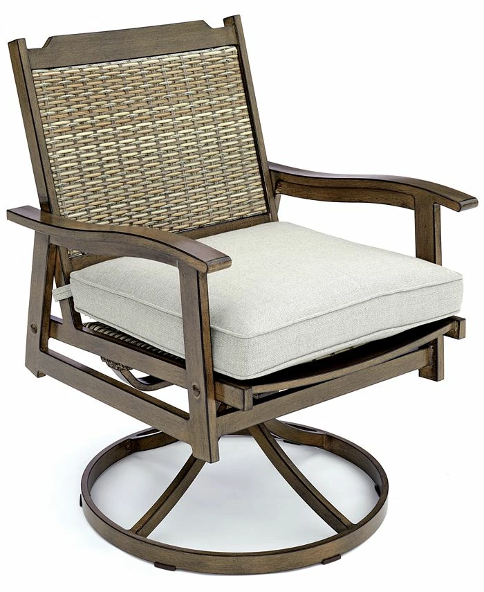 Furniture Kathan Outdoor Swivel Dining Chair, Created For Macy's 3 Furniture Kathan Outdoor Swivel Dining Chair, Created For Macy's