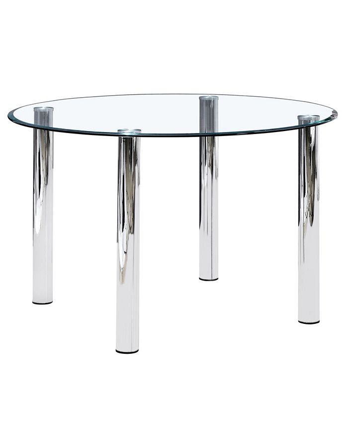 Duncan Clear Round Dinnette Table Best Master Furniture Duncan Clear Round Dinnette Table -Costway Shop
