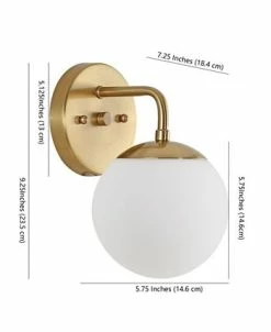JONATHAN Y Louis Parisian Globe 1-Light Metal/Frosted Glass Modern Contemporary LED Vanity -Costway Shop 20904723 fpx