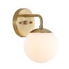 JONATHAN Y Louis Parisian Globe 1-Light Metal/Frosted Glass Modern Contemporary LED Vanity