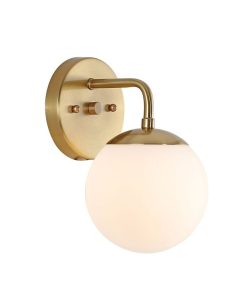 JONATHAN Y Louis Parisian Globe 1-Light Metal/Frosted Glass Modern Contemporary LED Vanity