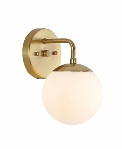 JONATHAN Y Louis Parisian Globe 1-Light Metal/Frosted Glass Modern Contemporary LED Vanity